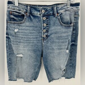 Women's Button Fly Distressed Denim Jeans